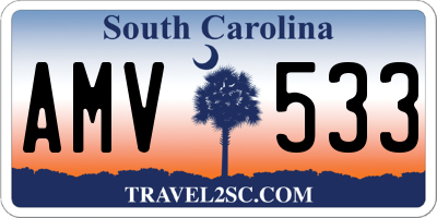 SC license plate AMV533