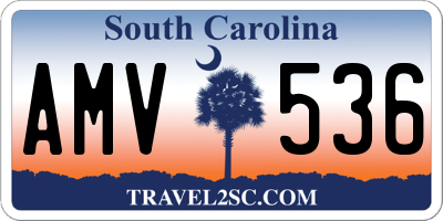SC license plate AMV536