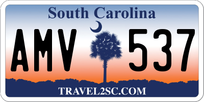 SC license plate AMV537