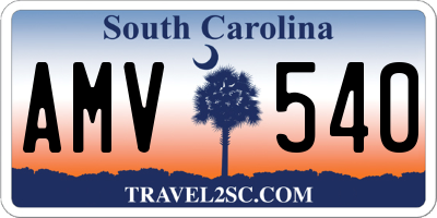 SC license plate AMV540