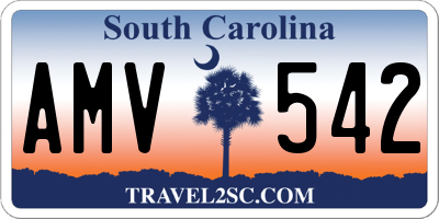 SC license plate AMV542