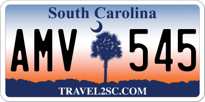 SC license plate AMV545
