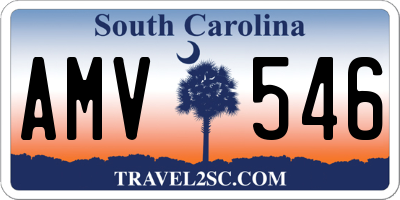 SC license plate AMV546