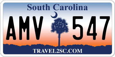 SC license plate AMV547