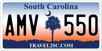 SC license plate AMV550