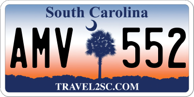 SC license plate AMV552