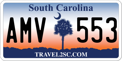 SC license plate AMV553