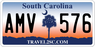 SC license plate AMV576