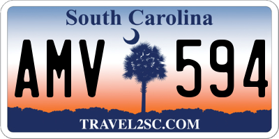 SC license plate AMV594