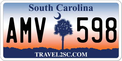 SC license plate AMV598