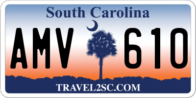 SC license plate AMV610
