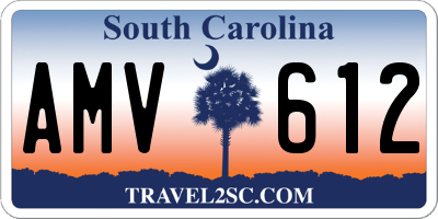 SC license plate AMV612
