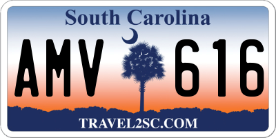 SC license plate AMV616