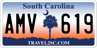 SC license plate AMV619