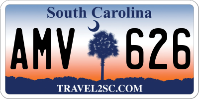 SC license plate AMV626
