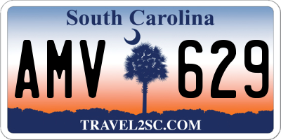 SC license plate AMV629