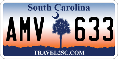 SC license plate AMV633