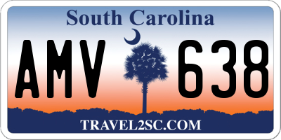 SC license plate AMV638