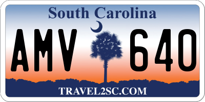 SC license plate AMV640