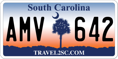 SC license plate AMV642