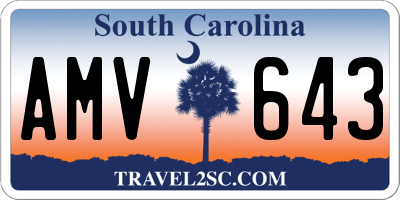 SC license plate AMV643