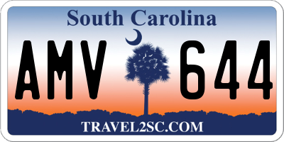 SC license plate AMV644