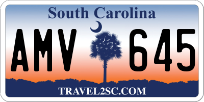 SC license plate AMV645