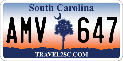 SC license plate AMV647