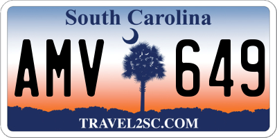 SC license plate AMV649