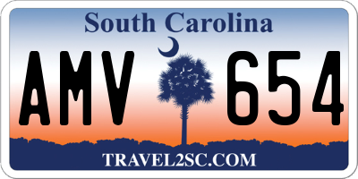 SC license plate AMV654