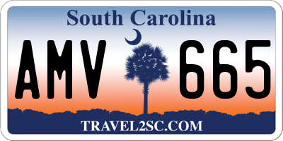 SC license plate AMV665