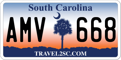 SC license plate AMV668