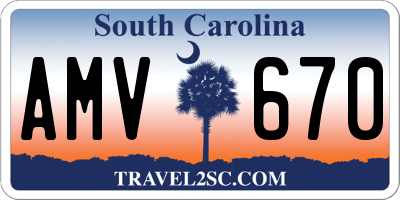 SC license plate AMV670