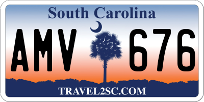 SC license plate AMV676
