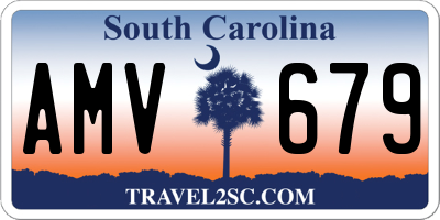 SC license plate AMV679