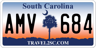SC license plate AMV684