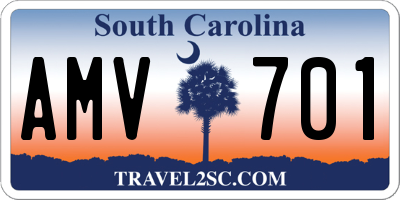 SC license plate AMV701