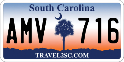 SC license plate AMV716