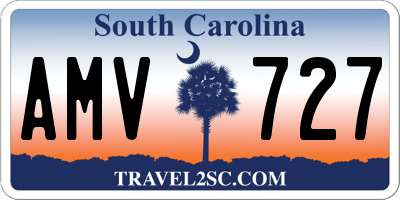 SC license plate AMV727