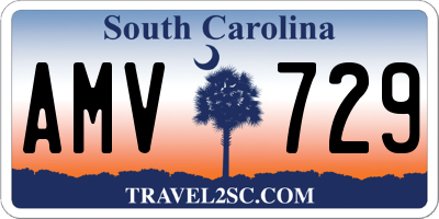SC license plate AMV729