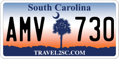 SC license plate AMV730