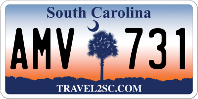 SC license plate AMV731