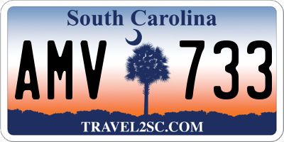 SC license plate AMV733