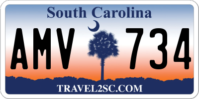 SC license plate AMV734