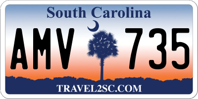 SC license plate AMV735