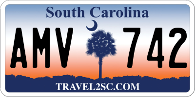SC license plate AMV742