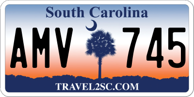 SC license plate AMV745