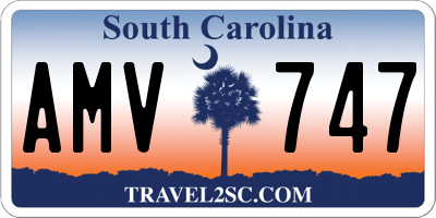 SC license plate AMV747