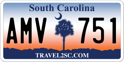 SC license plate AMV751