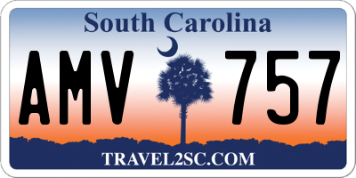 SC license plate AMV757